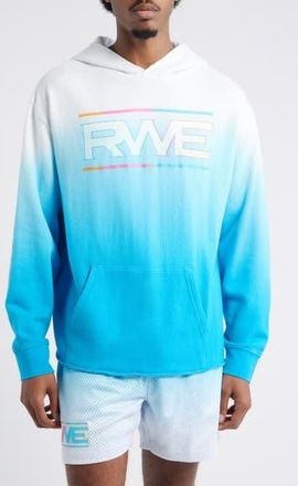Overtime Raw Edge Graphic Dip Dye Hoodie in Blue at Nordstrom Rack, Size X-Large