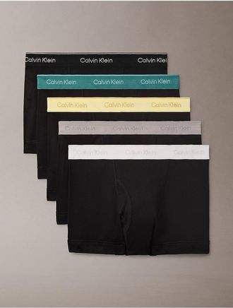 Calvin Klein Mens Cotton Classics 5-Pack Trunk - Green - XL