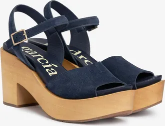 Pedro Garcia Blue suede wedge| Danila | Fall winter 25 | PEDRO GARCIA