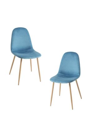 Regalos Miguel Packs Sillas Comedor - Pack 2 Sillas Teok Terciopelo - Verde Azulado
