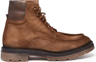 Paolo Pecora Brown Suede Lace-Up Ankle Boots