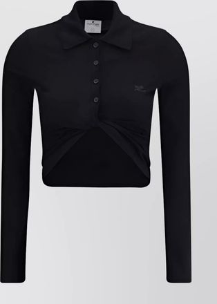 Courrèges twisted collar polo shirt