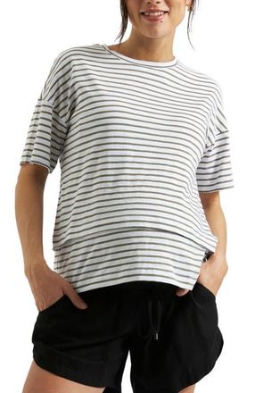 Ripe Claudette Nursing Tee in White /Olive at Nordstrom, Size X-Large Au