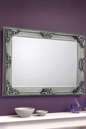Julian Bowen Rococo Wall Mirror in Silver