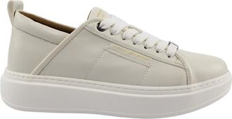 Alexander Smith Wembley Witte Sneakers - Heren - Sneakers - Beige - 44 EU - Leer - Schoenen