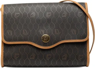 Dior Tweedehands honingraat gecoate canvas schoudertas