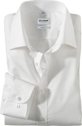 Olymp Businesshemd OLYMP Level Five body fit, Herren, Gr. 36, N-Gr, beige (hellbeige), Web, Obermaterial: 97% Baumwolle, 3% Elastolefin, schmal, verstellbar