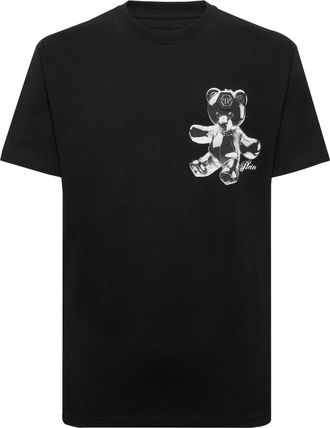Philipp Plein Round Neck T-Shirt Teddy Glass
