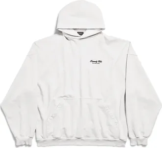 Balenciaga (WMNS) Balenciaga Beverly Hills Hoodie Oversized Off White Black 739024TQVS73307