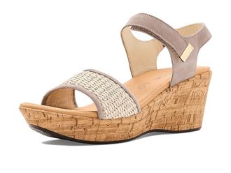 Naot Summer Raffia Womens Wedge Shoes Stone Nubuck/Sand Raffia : EU 41 (US Womens 10) M, Leather