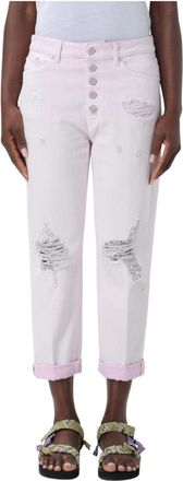 Dondup Koons Cropped Jeans - Dames - Cropped Jeans - Roze - W26 - Katoen - Jeans