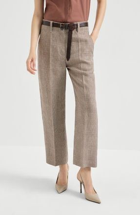 Brunello Cucinelli Square cigarette trousers in Light Brown at Nordstrom, Size 40 It