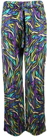 Think Polyester Stijlvolle Broek - Dames - Wijde Broeken - Veelkleurig - S - Polyester - Broeken