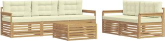vidaXL Conjunto De Sof&aacute;s De Exterior 6 Uds. Blanco Y Crema Vidaxl
