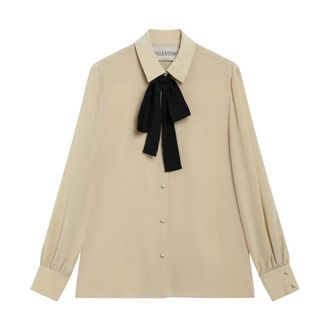 Valentino Garavani Dames, Blouses & Shirts, Beige, Maat: XS