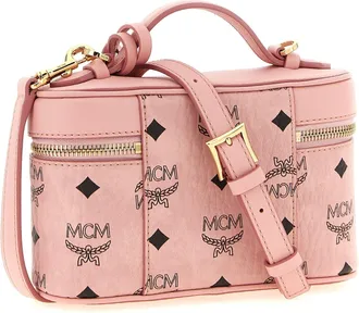 MCM Aren Canvas Top Handle Bag - Pink