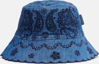 Zimmermann Embroidered denim bucket hat