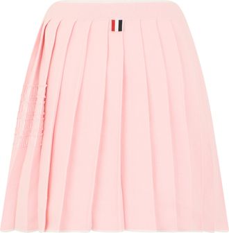 Thom Browne Womens Mini Skirt Pink Cotton Pleated