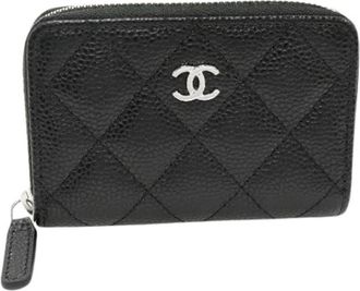 Chanel Pre-owned Classic Caviar Skin Coin Purse - Dames - Vintage Accessoires - Zwart - ONE Size - Leer - Vintage