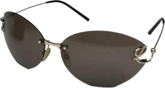 Loewe Pre-owned Metalen Zonnebril - Dames - Vintage Accessoires - Zwart - ONE Size - Vintage