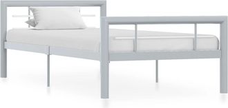 vidaXL Vidaxl - Estructura De Cama Sin Colch&oacute;n Metal Gris Y Blanco 100x200 Cm