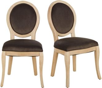 Maisons du monde Sillas de terciopelo reciclado gris topo (x2)