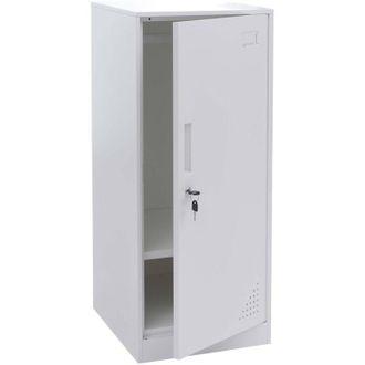 Hhg [NON UTILIZZATO] Armadietto HHG-503, con serratura, armadio ufficio faldoni documenti, con appendiabiti, 90x38x45cm, acciaio, bianco