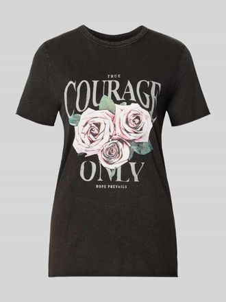 Only Regular Fit T-Shirt aus reiner Baumwolle Modell LUCY in Black, Gr&ouml;&szlig;e XS