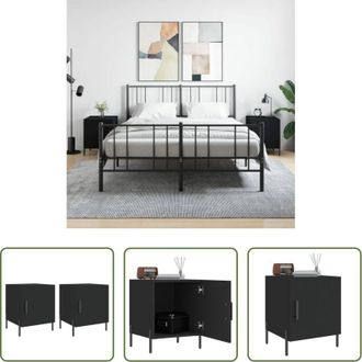 vidaXL vidaXL Comodino nero - Comodini 2 pz Neri 40x40x50 cm in Legno Multistrato