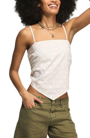 Lucky Brand Beachy Cutwork Bandana Tank in Bright White at Nordstrom, Size Xx-Large