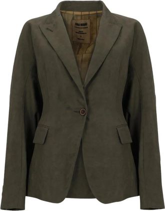 Uma Wang Blazer - Dames - Blazers - Groen - M - Leer - Jassen
