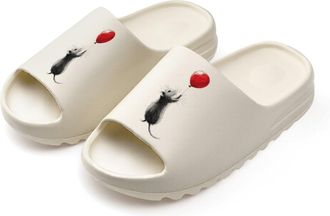 Generic Cute Rat With Balloon Slides for Women Men Soft Thick Bottom Coconut Slippers Sandals for Bathroom Beach