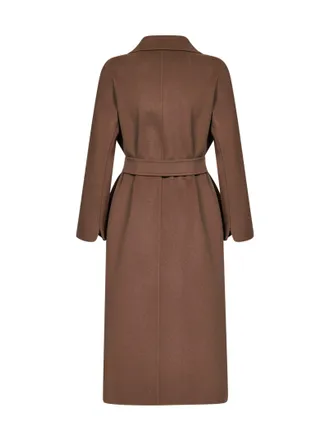 Max Mara Womens Midi Coat Esturia Brown Virgin Wool