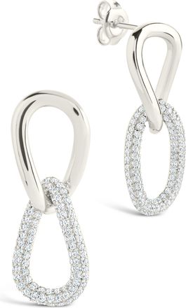 Sterling Forever Sterling Silver Taissa CZ Chain Link Studs
