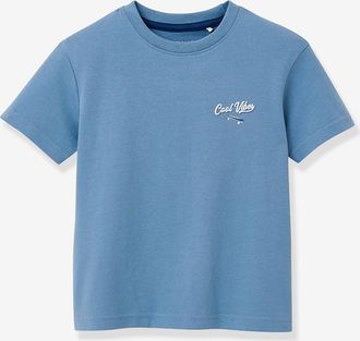 Cyrillus Jungen T-Shirt CYRILLUS mit Skater-Print, Bio-Baumwolle blau