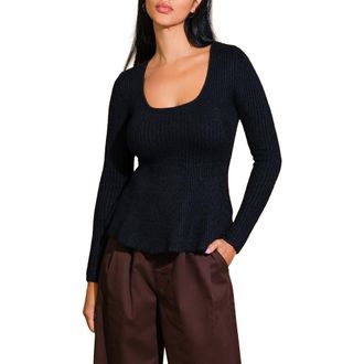 Flying Tomato Sweater Knit Long Sleeve Top in Black at Nordstrom Rack, Size Medium