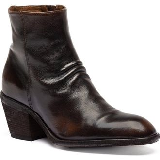 Officine Creative Sydne 008 Leather Pointed-Toe Bootie in Dark Brown at Nordstrom, Size 37