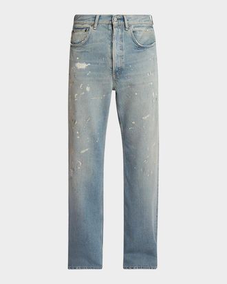 Acne Studios Men & apos;s Trafalgar Paint Splatter Straight-Leg Jeans