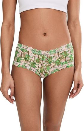 Hanky Panky Printed Signature Lace(r) Boyshorts Womens Underwear Palm Breeze : MD, Nylon