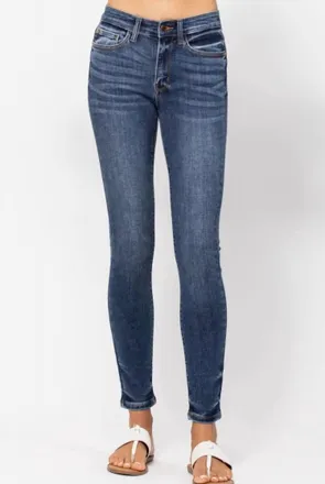 Judy Blue Womens Constance Mid Rise Skinny Jeans In Blue