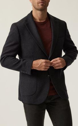 34 Heritage Matteo Slim Fit Dark Grey Rib Knit Blazer at Nordstrom, Size 58