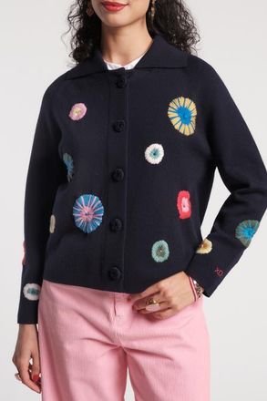 Frances Valentine Bon Bon Cardigan in Navy/multi at Nordstrom, Size X-Large