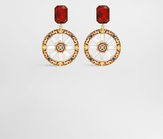 Dolce & Gabbana Carretto Wheel Clip Earrings - Woman Bijoux Multi-colored Metal Onesize