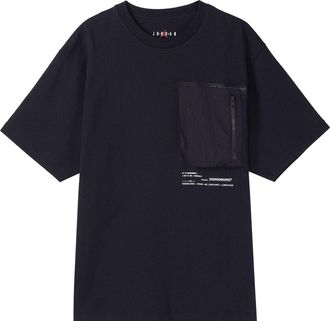 Nike Jordan Air Jordan 23 Engineered Solid Color Pocket Round Neck Casual Short Sleeve Black DM1389-010