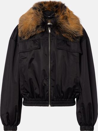 Saint Laurent Shearling-trimmed blouson jacket
