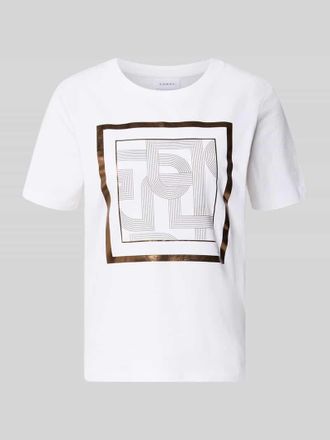 Comma T-Shirt mit Motiv-Print in Weiss, Gr&ouml;&szlig;e 38