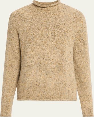 Loro Piana Mens Cashmere Donegal Knit Turtleneck Sweater