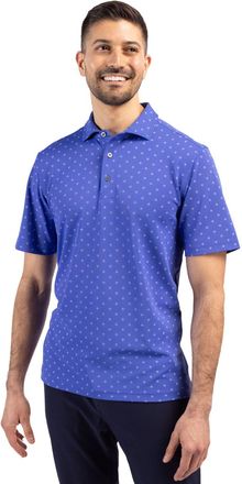 Cutter & Buck Virtue Eco Pique Tile Print Recycled Mens Polo Shirt