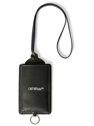 Off-white Bookish phone card holder - men - Cotton/Viscose/Polyamide/Acrylic/Calf Leather - One Size - Black