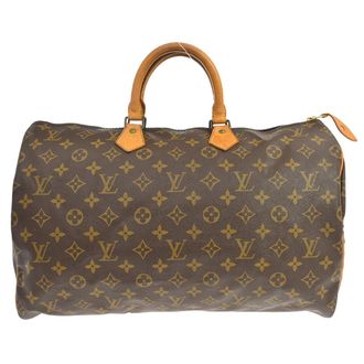 Louis Vuitton Speedy Handbag Monogram Canvas Brown Canvas Handbag (Pre-Owned)
